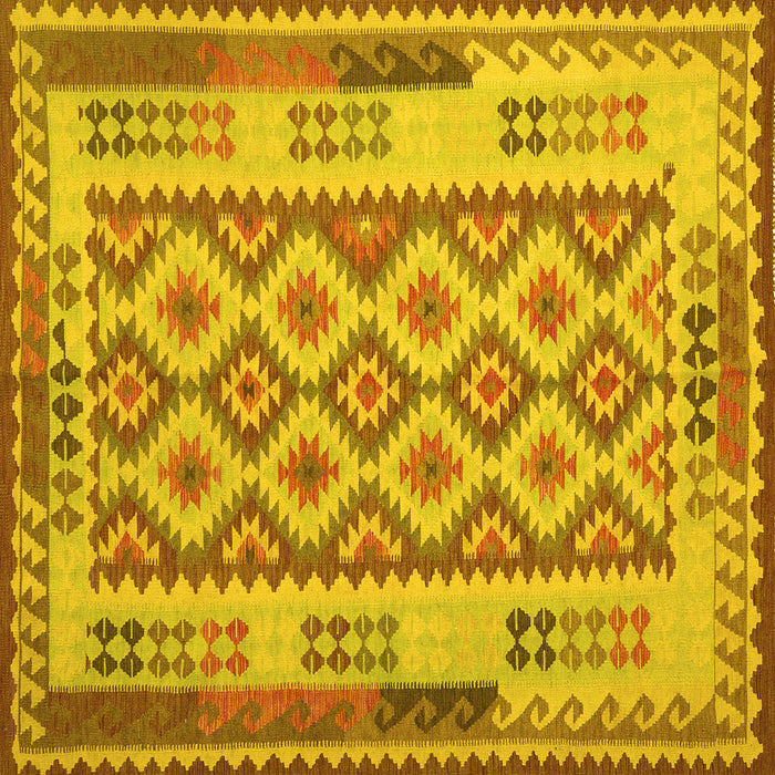 Square Southwestern Yellow Country Rug, con1123yw