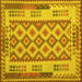 Square Southwestern Yellow Country Rug, con1123yw