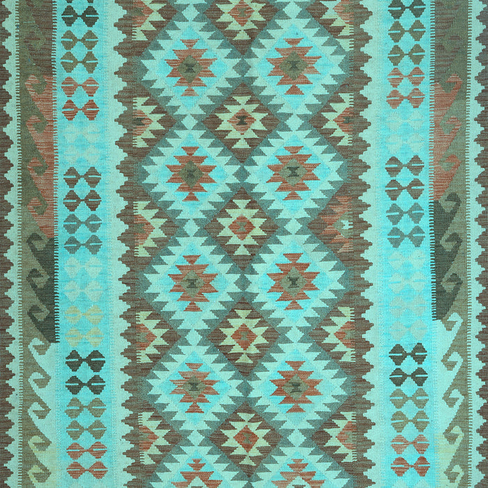 Machine Washable Southwestern Light Blue Country Rug, wshcon1123lblu