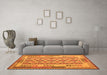 Machine Washable Southwestern Orange Country Area Rugs in a Living Room, wshcon1123org