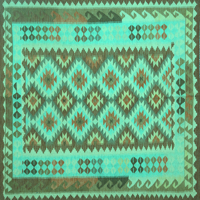 Square Southwestern Turquoise Country Rug, con1123turq
