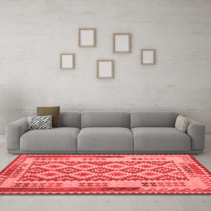 Country Red Washable Rugs