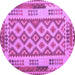 Round Southwestern Purple Country Rug, con1123pur