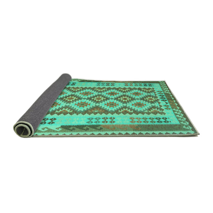 Sideview of Southwestern Turquoise Country Rug, con1123turq