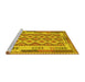 Sideview of Machine Washable Southwestern Yellow Country Rug, wshcon1123yw