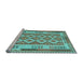 Sideview of Machine Washable Southwestern Light Blue Country Rug, wshcon1123lblu