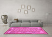 Machine Washable Southwestern Pink Country Rug in a Living Room, wshcon1123pnk