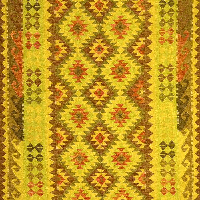 Machine Washable Southwestern Yellow Country Rug, wshcon1123yw