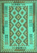Machine Washable Southwestern Turquoise Country Area Rugs, wshcon1123turq