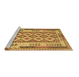 Sideview of Machine Washable Southwestern Brown Country Rug, wshcon1123brn
