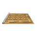 Sideview of Machine Washable Southwestern Brown Country Rug, wshcon1123brn