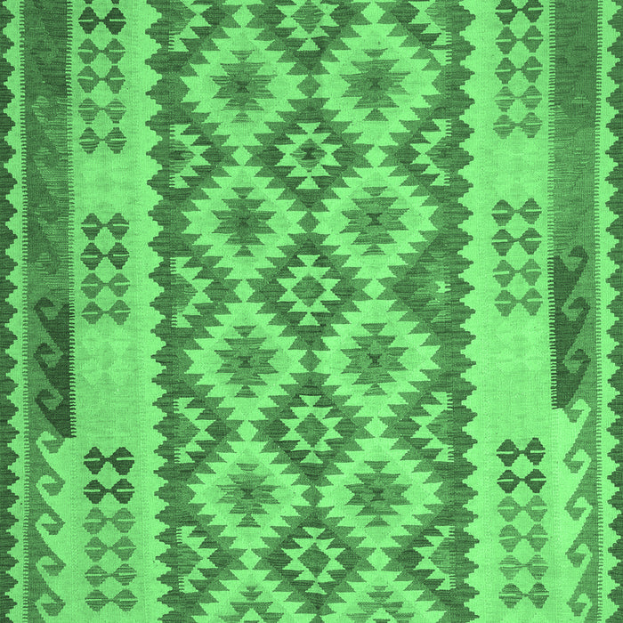 Machine Washable Southwestern Emerald Green Country Area Rugs, wshcon1123emgrn