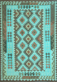 Southwestern Light Blue Country Rug, con1123lblu