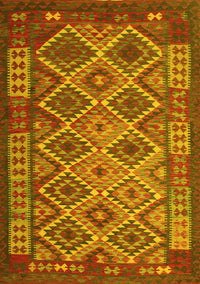 Oriental Yellow Traditional Rug, con1124yw