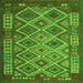 Round Machine Washable Oriental Green Traditional Area Rugs, wshcon1124grn