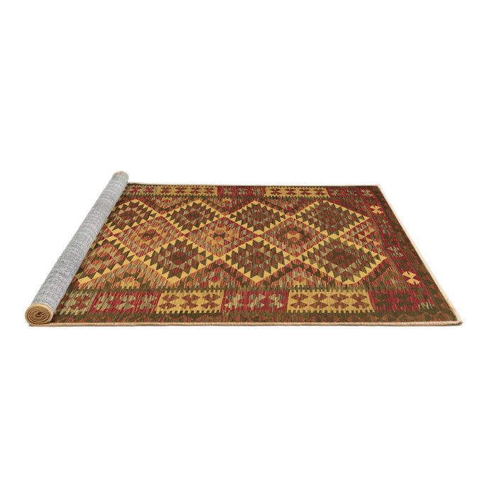 Sideview of Machine Washable Oriental Brown Traditional Rug, wshcon1124brn