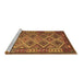 Sideview of Machine Washable Oriental Brown Traditional Rug, wshcon1124brn