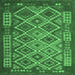 Square Machine Washable Oriental Emerald Green Traditional Area Rugs, wshcon1124emgrn