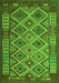 Serging Thickness of Machine Washable Oriental Green Traditional Area Rugs, wshcon1124grn