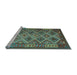 Sideview of Machine Washable Oriental Light Blue Traditional Rug, wshcon1124lblu