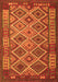 Serging Thickness of Machine Washable Oriental Orange Traditional Area Rugs, wshcon1124org