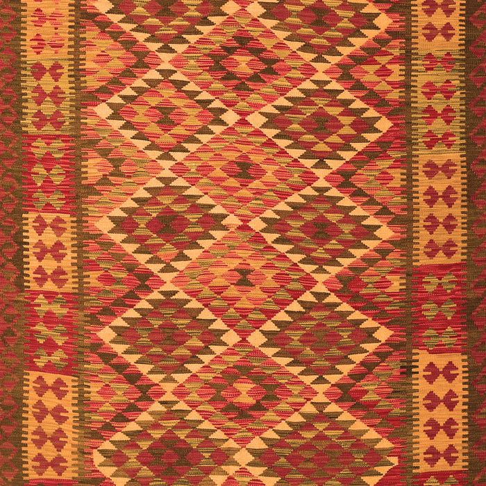 Serging Thickness of Machine Washable Oriental Orange Traditional Area Rugs, wshcon1124org