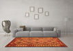 Machine Washable Oriental Orange Traditional Area Rugs in a Living Room, wshcon1124org