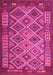 Machine Washable Oriental Pink Traditional Rug, wshcon1124pnk