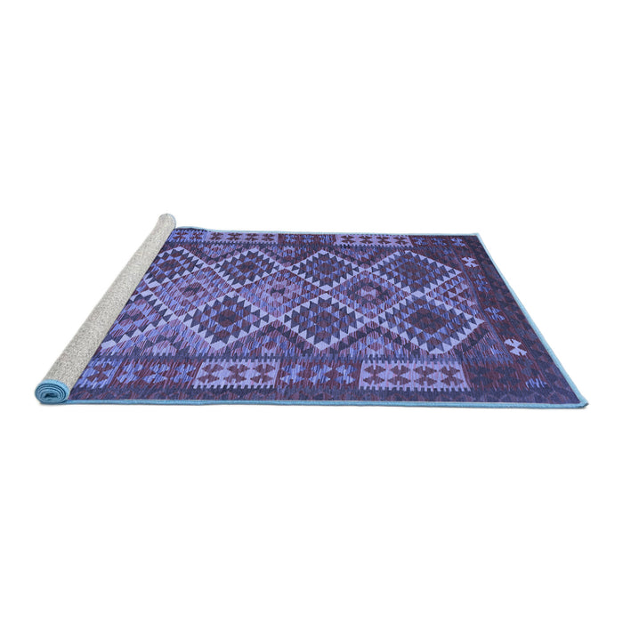 Sideview of Machine Washable Oriental Blue Traditional Rug, wshcon1124blu