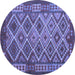 Round Machine Washable Oriental Blue Traditional Rug, wshcon1124blu