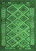 Machine Washable Oriental Emerald Green Traditional Area Rugs, wshcon1124emgrn