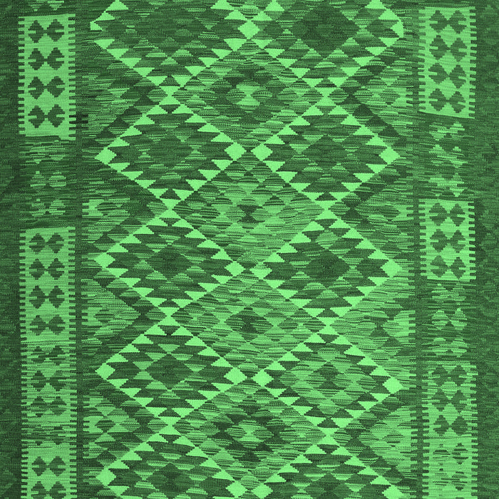 Machine Washable Oriental Emerald Green Traditional Area Rugs, wshcon1124emgrn