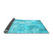 Sideview of Patchwork Light Blue Transitional Rug, con1125lblu