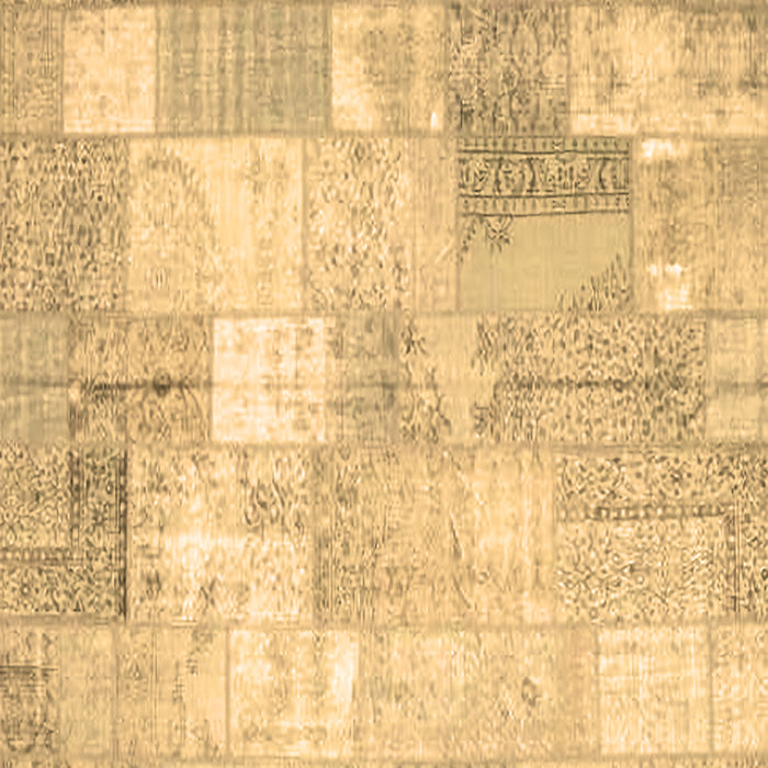 Machine Washable Patchwork Brown Transitional Rug, wshcon1125brn