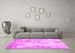 Machine Washable Patchwork Pink Transitional Rug in a Living Room, wshcon1125pnk