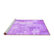 Sideview of Machine Washable Patchwork Purple Transitional Area Rugs, wshcon1125pur