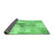 Sideview of Patchwork Emerald Green Transitional Rug, con1126emgrn