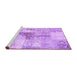 Sideview of Machine Washable Patchwork Purple Transitional Area Rugs, wshcon1126pur