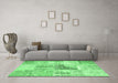 Machine Washable Patchwork Emerald Green Transitional Area Rugs in a Living Room,, wshcon1126emgrn