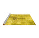 Sideview of Machine Washable Patchwork Yellow Transitional Rug, wshcon1126yw