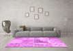 Machine Washable Patchwork Pink Transitional Rug in a Living Room, wshcon1126pnk