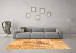 Machine Washable Patchwork Orange Transitional Area Rugs in a Living Room, wshcon1126org