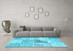 Machine Washable Patchwork Light Blue Transitional Rug in a Living Room, wshcon1126lblu