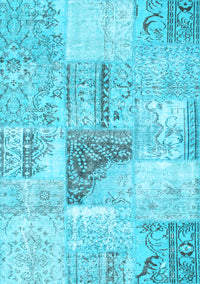 Patchwork Light Blue Transitional Rug, con1126lblu