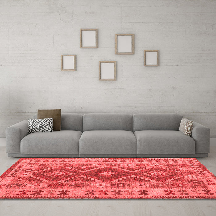 Contemporary Red Washable Rugs