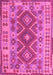 Machine Washable Abstract Pink Contemporary Rug, wshcon1127pnk