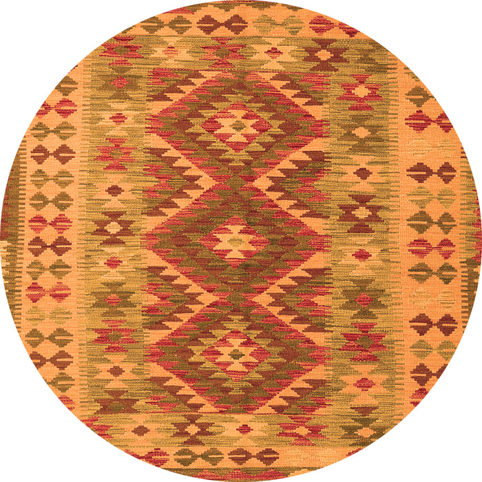 Square Abstract Orange Contemporary Rug, con1127org