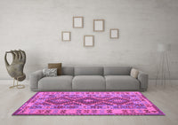 Machine Washable Abstract Purple Contemporary Rug, wshcon1127pur