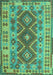 Machine Washable Abstract Turquoise Contemporary Area Rugs, wshcon1127turq