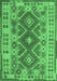 Machine Washable Abstract Emerald Green Contemporary Area Rugs, wshcon1127emgrn